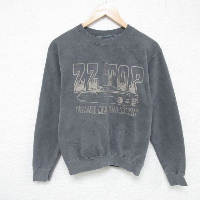 古着通販 S☆古着 長袖 スウェット メンズ クルーネック 濃グレー