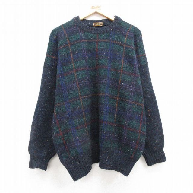 古着通販 XL☆古着 長袖 セーター メンズ 90年代 90s ウール