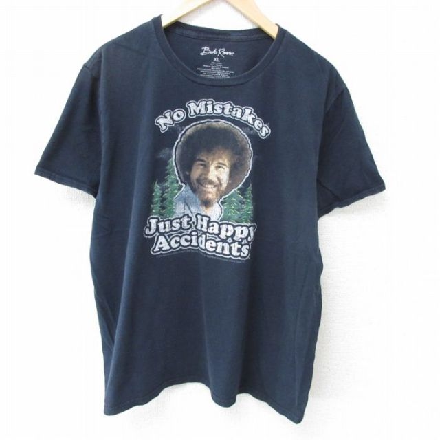 古着通販 XL☆古着 半袖 Tシャツ メンズ コットン クルーネック 黒