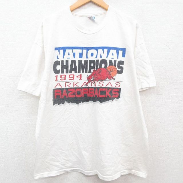 古着通販 XL☆古着 ラッセル 半袖 ビンテージ フットボール T