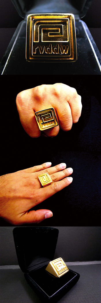 rvddw SQUARE“THE HEAVY”GOLD RING