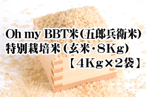 【2026年度新米】Oh my BBT米（五郎兵衛米）・特別栽培米（玄米・8Kg【4ｋ袋×2】）