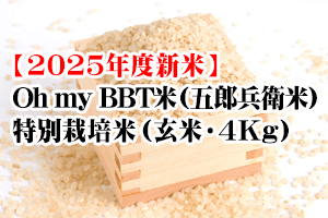 【予約受付中】Oh my BBT米（五郎兵衛米）・特別栽培米（玄米・4Kg）※10月上旬以降の発送となります。