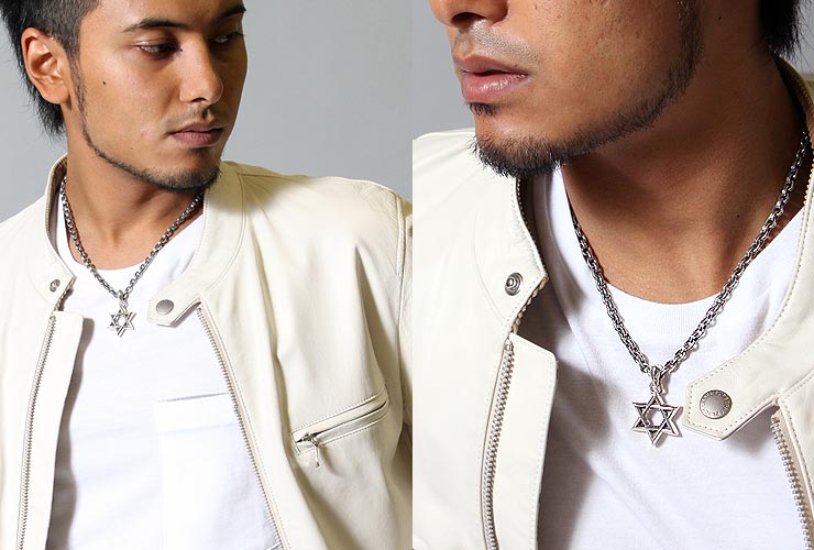 クロムハーツ ChromeHearts スター・オブ・デビッドペンダント スモール&ペーパーチェーンネックレスセット