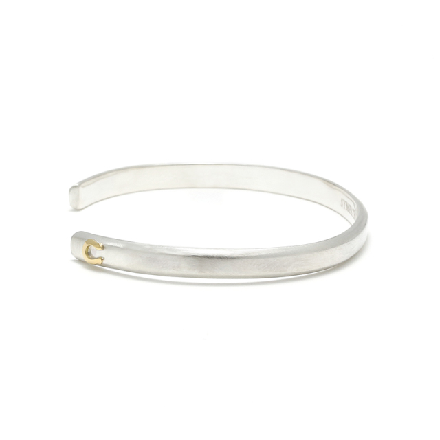 Horseshoe Charm Bangle - Silver×K18Yellow Gold