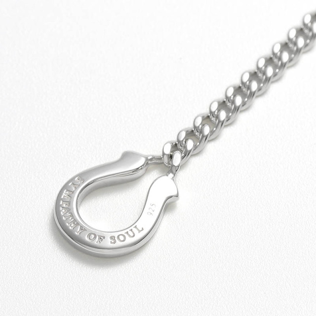 シンホースシュートグルブレスレット - カーブ SYMPATHY OF SOUL(シンパシーオブソウル) Thin Horseshoe Toggle Bracelet - Curb