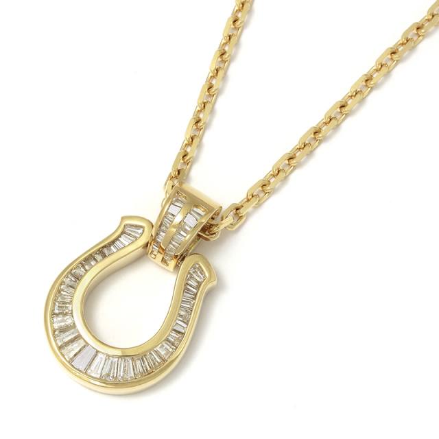 Horseshoe XL Pendant - K18Yellow Gold w/Tapered Diamond(ホースシューエクストララージペンダント - K18イエローゴールド w/テーパーダイヤモンド) SYMPATHY OF SOUL(シンパシーオブソウル) Horseshoe XL Pendant w/Tapered Diamond - K18Yellow Gold