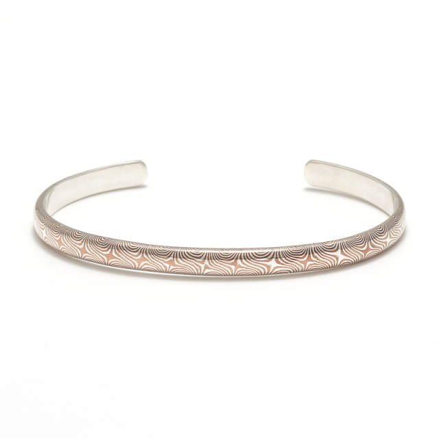 スターパターンモクメハーフラウンドカフ Suman Dhakhwa(スーマンダックワ) Star Pattern MOKUME Half Round Cuff