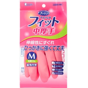 (▼3980円以上送料無料(但し沖縄県・.離島は送料負担がございます。）弊社では、当日発送は対応しておりません。）エステー やわらかフィット 天然ゴム手袋 Ｍ ピンク １組は天然ゴム製なので、伸縮性に