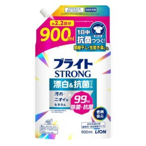 ▼3980円以上送料無料 (但し沖縄県、離島などは別途送料負担があります) ライオン ブライトＳＴＲＯＮＧ 漂白＆抗菌ジェルつめかえ用９００ｍｌは汚れやシミなどの漂白はもちろん、部屋干し・生乾きのイヤ