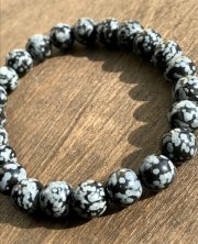 スノーフレークオブシディアン　8mmブレスレット