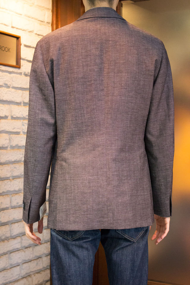Belvest Jacket In The Box ダークブラウンウールリネン BROOK