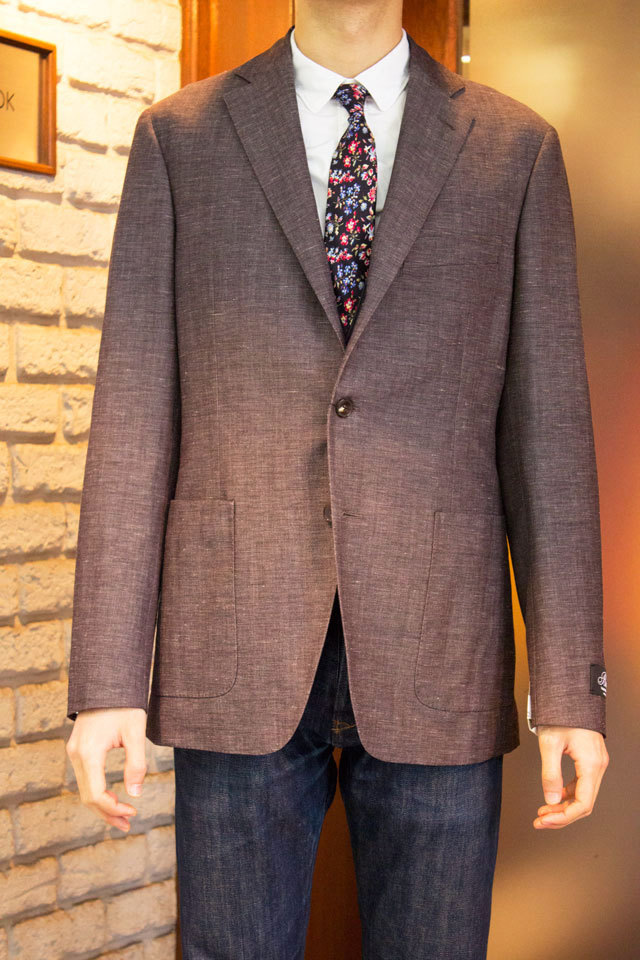 Belvest Jacket In The Box ダークブラウンウールリネン BROOK