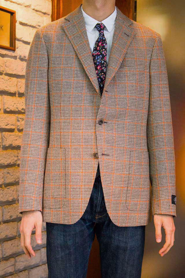 Belvest Jacket In The Box オレンジウインドペーン BROOK