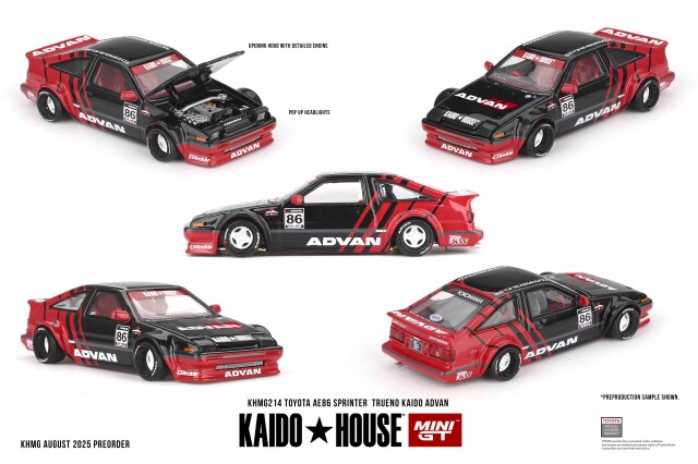 MINI GT 1/64 Toyota AE86 スプリンタートレノ Kaido ADVAN(右ハンドル)