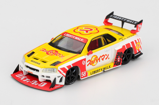 MINI GT 1/64 Nissan LB-ER34 Super Silhouette スッパイマン 沖縄(右ハンドル)