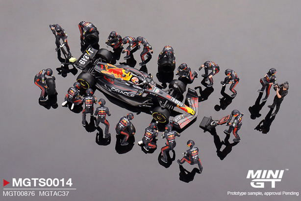 MINI GT 1/64 オラクル レッドブル レーシング RB19 2023 優勝車 #1 日本グランプリ Max Verstappen ピットクルーセット (5000セット限定)