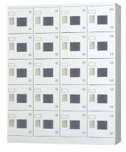 20人用ロッカー(4列5段) GLK-A20W 窓付き(南京錠用引手)【受注生産】 幅1200×奥行380×高さ1510mm