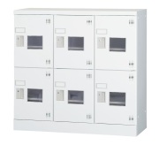 6人用ロッカー(3列2段) GLK-D6SW 窓付き(ダイヤル錠)【受注生産】 幅900×奥行380×高さ880mm