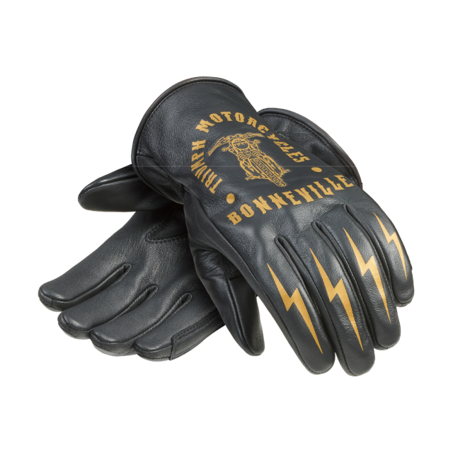 トライアンフレザーグローブ:BONNEVILLE GLOVE BLACK/GOLD