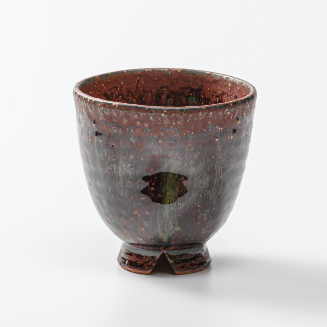 萩焼(伝統的工芸品)フリーカップ鉄赤釉荒呉器えくぼNo765