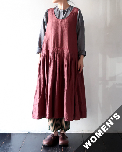 homspun ホームスパン リネンバイオ ノースリーブワンピース AZUKI