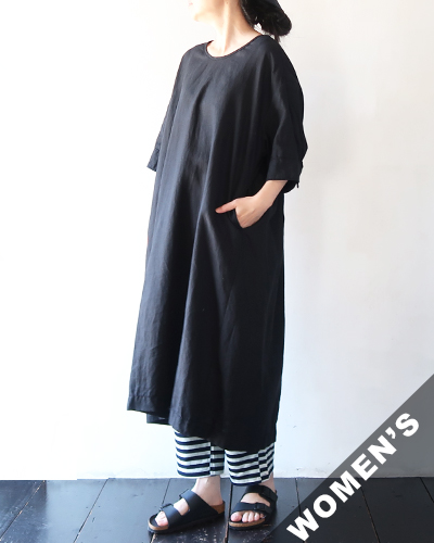 homspun ホームスパン リネンバイオ 半袖ワンピース