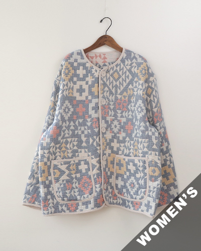 PENDLETON - Triple Gauze Jacquard Quilting No Collar Blouson ペンドルトン トリプルガーゼ ジャガード キルティング ノーカラー ジャケット