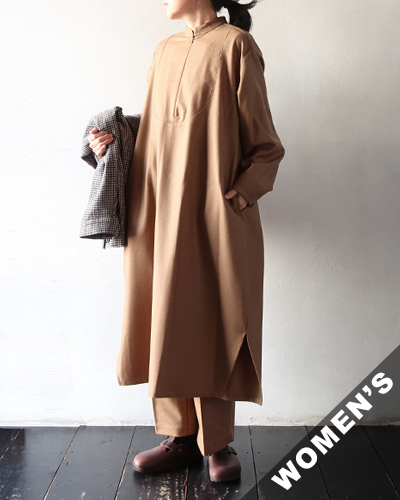Handwerker - HW zip dress - CAMEL ハンドベーカー ジップドレス