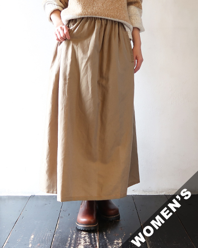 homspun ホームスパン ウールリネン フリルポケットギャザースカート BEIGE