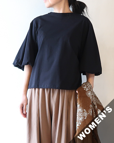 HAVERSACK ハバーサック 72/2サイロ天竺クルーネックバルーンスリーブ半袖Tシャツ メール便可