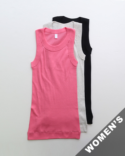 homspun ホームスパン 40/1丸胴テレコノースリーブプルオーバー メール便可