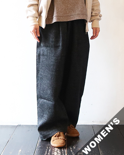 comm. arch. - Wool Linen Tweed Wide Pants コムアーチ ウールリネンツィードワイドパンツ
