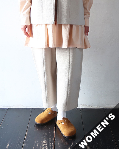 evam eva - press wool cropped pants - 05 IVORY エヴァムエヴァ プレスウールクロップドパンツ