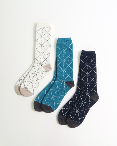 KAPITAL キャピタル 84本 モール糸 刺し子ソックス メール便可