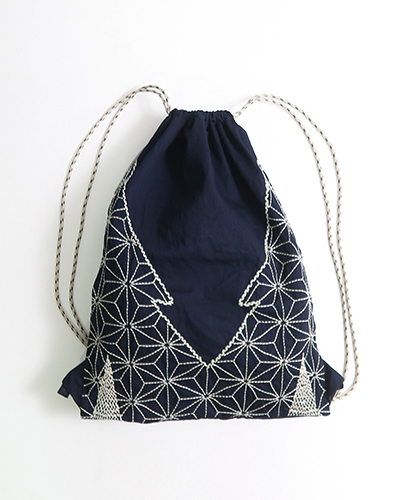 KAPITAL キャピタル 8ozデニム ナップサック(麻の葉風呂敷刺繍)