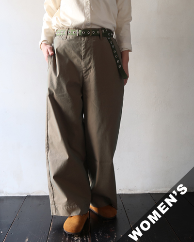 TIGRE BROCANTE ティグルブロカンテ コットンポリエステル 玉虫ギャバ オーバーカーブパンツ