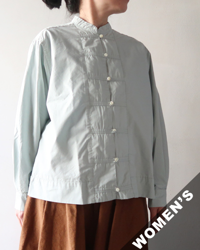 TIGRE BROCANTE ティグルブロカンテ コットンテンセル タイプライター チーパオ釦シャツ