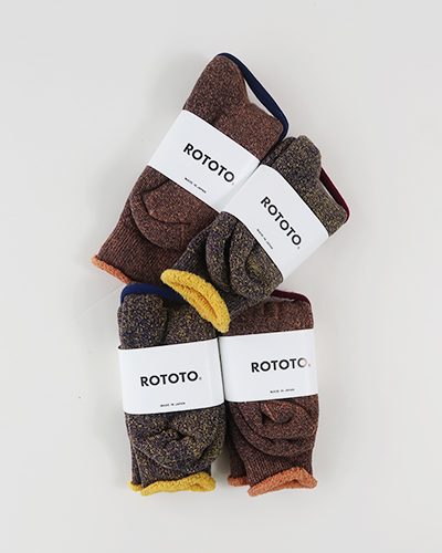 ROTOTO - RIVERSIBLE PILE SOCKS ロトト リバーシブル パイルソックス メール便可