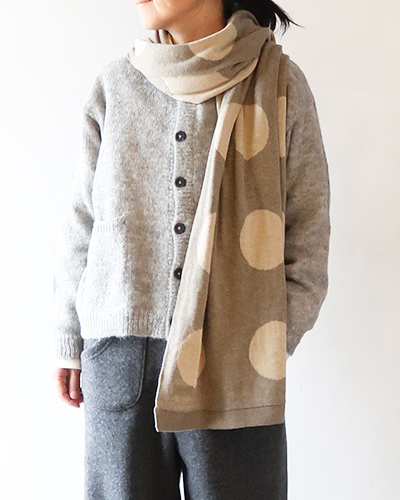 ROTOTO - PORTHOLE DOT COTTON SHAWL MUFFLER ロトト ポースホールドット コットンショールマフラー