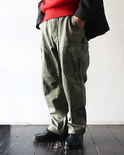 SASSAFRAS - Overgrown Pants 4/5 - Military Satin ササフラス オーバーグロウン パンツ 4/5