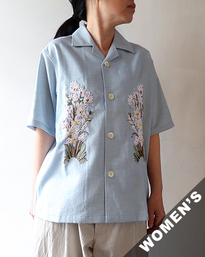 South2 West8 - Cabana Shirt - Flower Embroidery サウス2ウエスト8 カバナシャツ