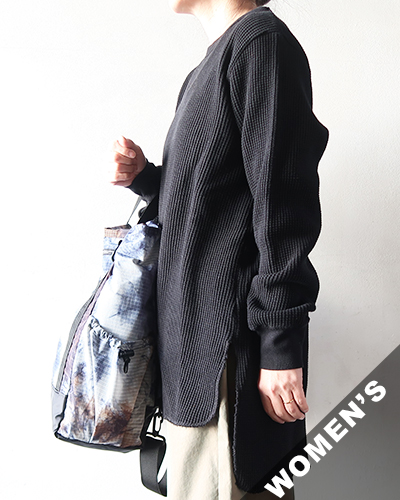 TIGRE BROCANTE ティグルブロカンテ アーミーワッフル ロックリブ長袖T BLACK