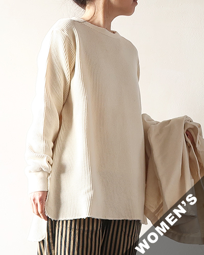 TIGRE BROCANTE ティグルブロカンテ アーミーワッフル ロックリブ長袖T NATURAL