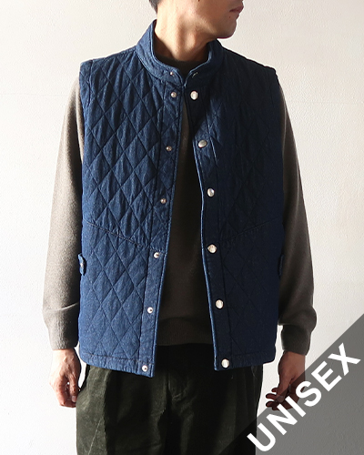 TIGRE BROCANTE ティグルブロカンテ 7オンスデニム キルティング Hiネックスナップベスト