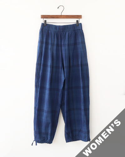 Yarmo - Wide Tuck Easy Pant - MADRAS CHECK ヤーモ ワイドタックイージーパンツ