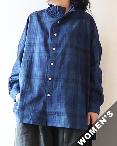 Yarmo - Ruffle Shirts - MADRAS CHECK ヤーモ ラッフルシャツ