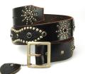 �����谷ŹHTC(Hollywood trading Company)  Overlay Peanut Belt(�����С��쥤�ԡ��ʥåĥ٥��)���֥�å�x�֥�å����ƥ��󥰥쥤