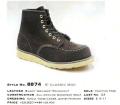 ��������ŹRED WING(��åɥ�����)  8874��6" CLASSIC MOC TOE Traction Trad Sole��BLACK ABILENE ROUGHOUT