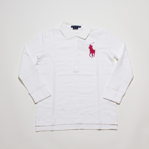 【D079】【Women】Polo Ralph Lauren/3/4Sleeve Big Pony Polo Shirt/ポロシャツ